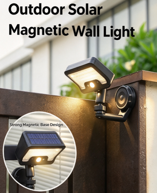 2-Pack 2026 New Solar Outdoor Garden Light - Magnetic Wall Lamp with Motion Sensor, Super Bright for Balcony and Yard