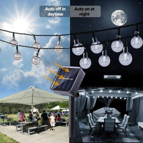【26new】Waterproof Solar Powered LED Outdoor String Lights【16FT CORDS+20LIGHTS】