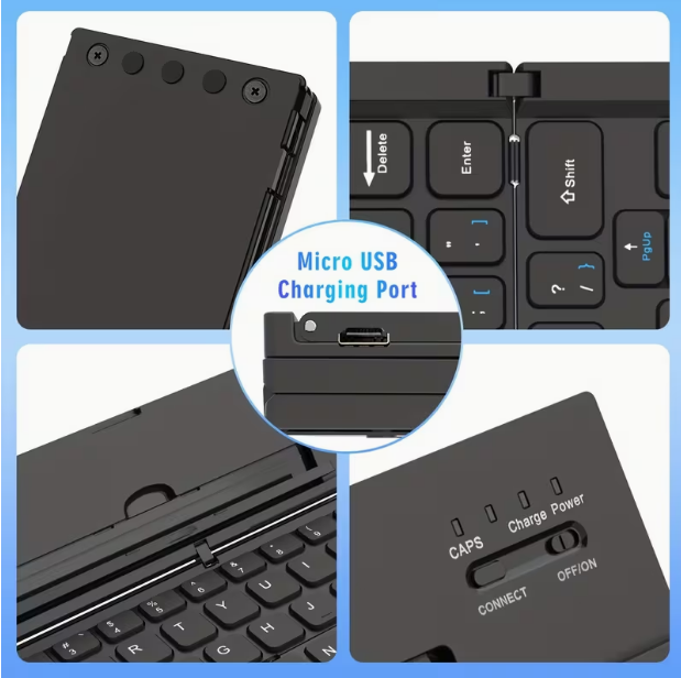 Foldable Wireless Keyboard – Portable & Compact Design for Travel, Office & Home