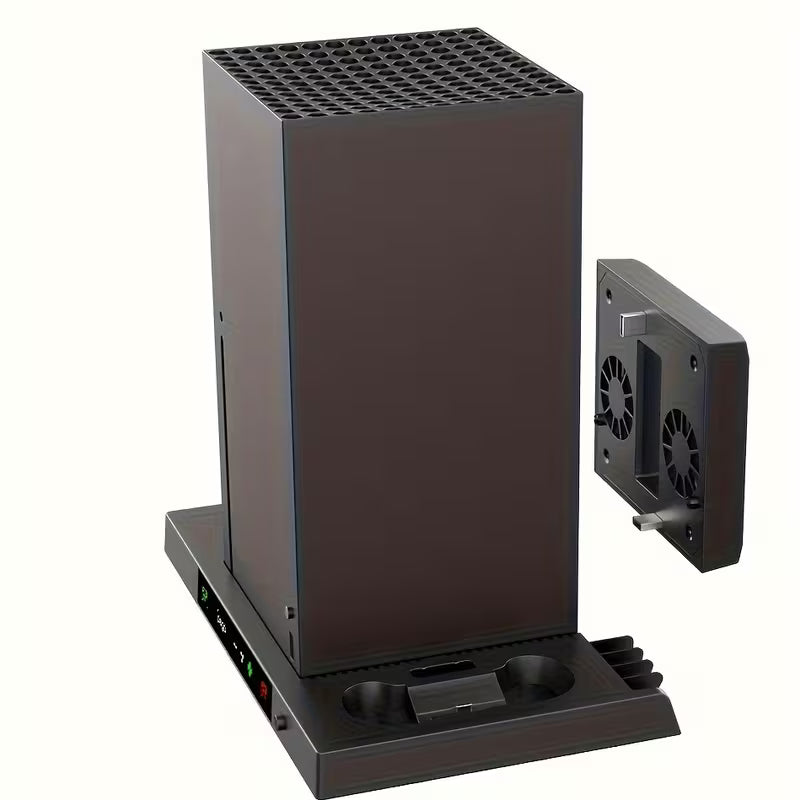 Xbox Series X Cooling Stand – Controller Charging Dock, Headphone Hook, RGB Lighting & Dual Fans