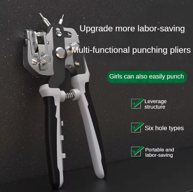 Multi-Functional Punching Pliers – For Leather, Plastic & Metal Sheet Punching, Wide Application Range