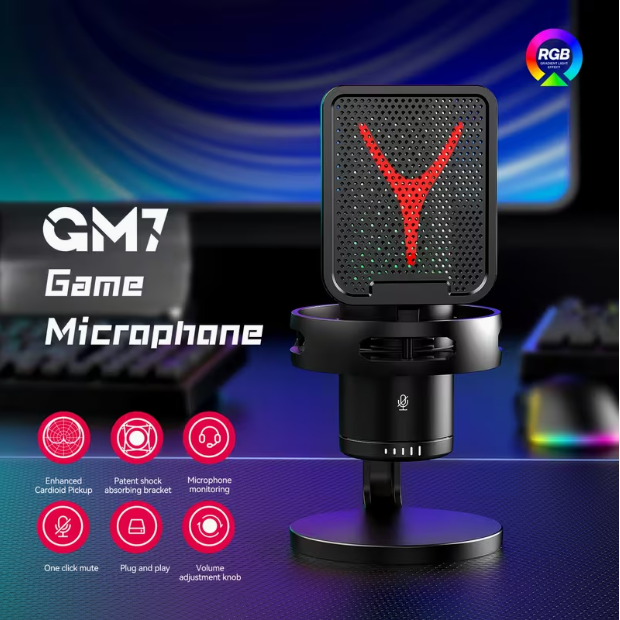 Professional USB Microphone – Noise Cancelling, Volume Control, for Recording, Live Streaming & Gaming, Compatible with PC, Laptop & Smartphone