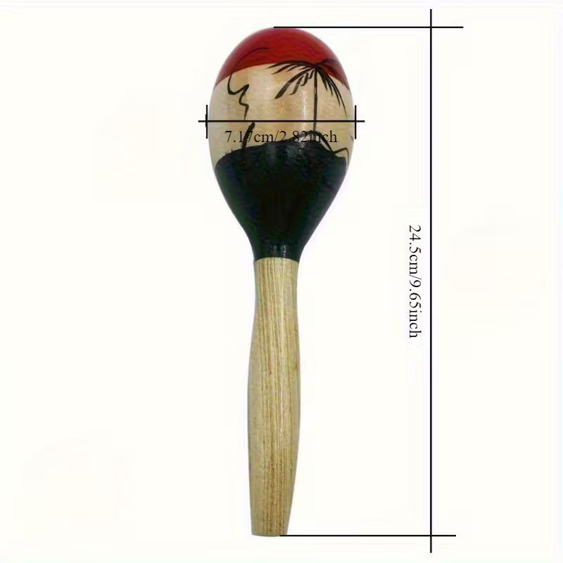 2Pcs Vibrant Maracas – Hand-Painted Tropical Palm Design, Perfect for Festive Celebrations & Parties