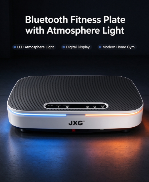 Bluetooth Vibration Plate – RGB Light, Resistance Bands, Whole Body Shaker for Weight Loss & Toning