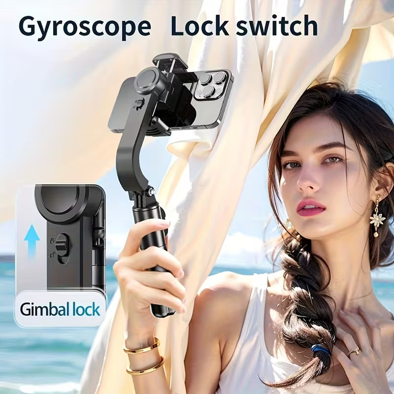 Single-Axis Handheld Gimbal – Detachable Remote, Telescopic Selfie Stick for Vlogging & Live Streaming