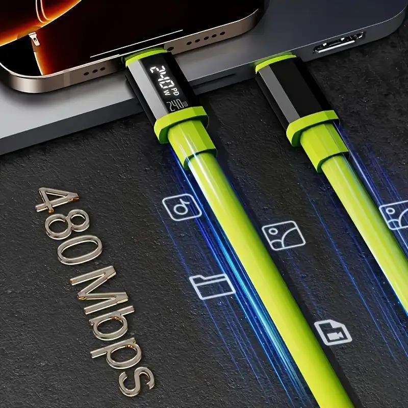 Buy 1 Get 1 Free 240W Fast Charging Cable, Mobile Data Cable, Smart Quick Charge, High-Power Fast Charging,Type-C