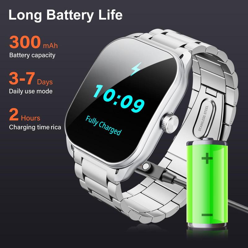 Smartwatches for Men (Answer/Make Calls), Sports Modes with Fitness Tracker Watch, Life Waterproof Activity Tracker, Smartwatch for Android iOS, Multifunctional Smartwatch