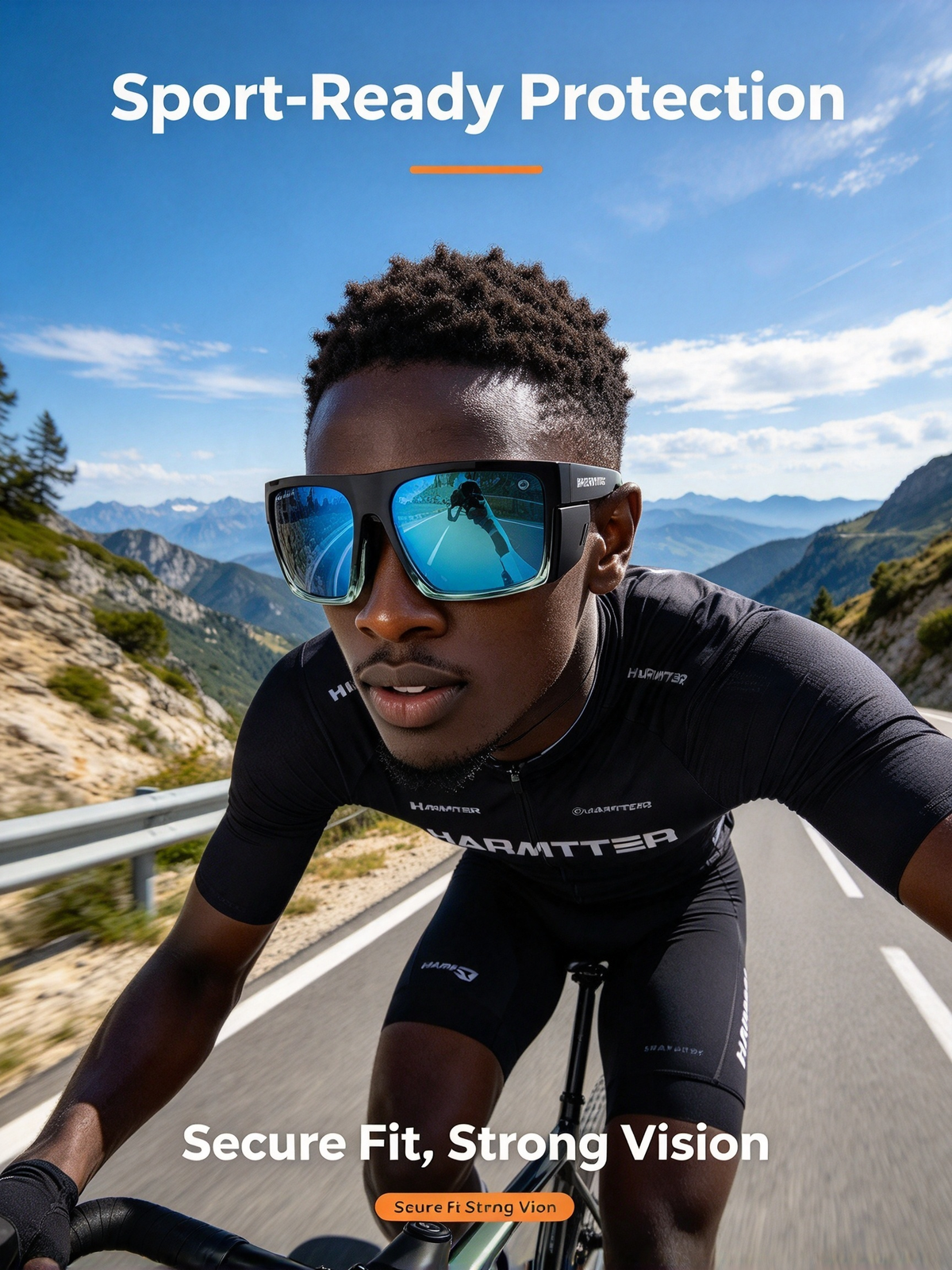 HARMTTER Sports Cycling Sunglasses - Windproof UV Protection Polarized Goggles for Bike Riding