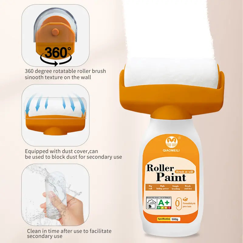 Wall Touch-Up Paint Roller – Quick-Dry DIY Paint for Scuffs, Marks & Small Wall Repairs