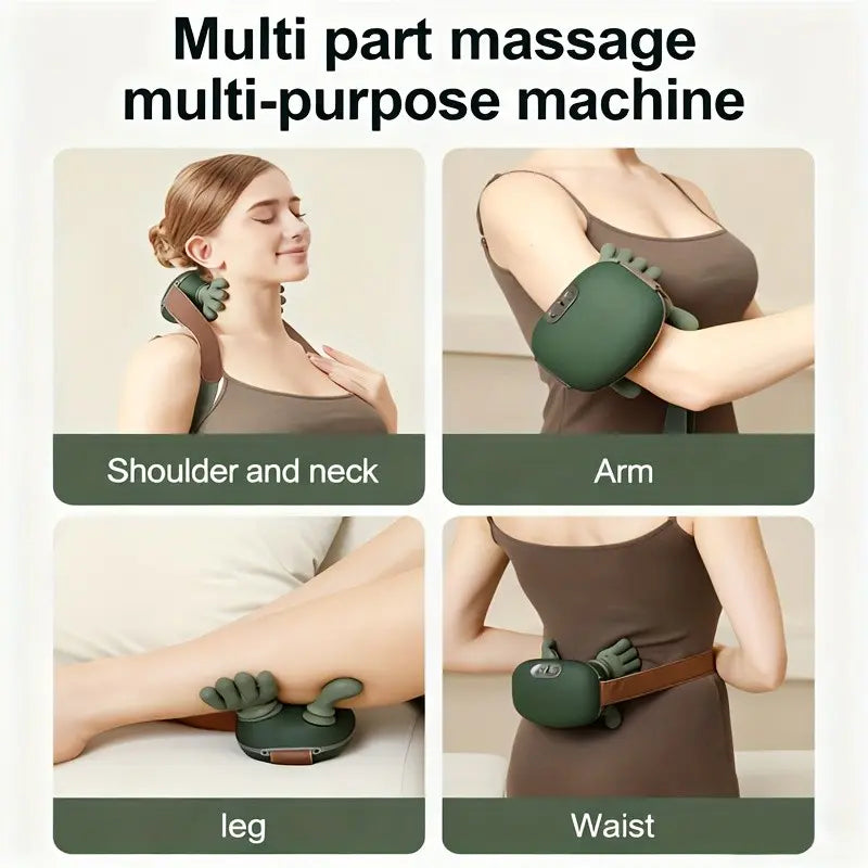 Smart Massage Pillow for Shoulder & Knee – Electric Massager with Realistic Hand Design, Deep Muscle Relief for Neck & Back Pain, Great Holiday Gift