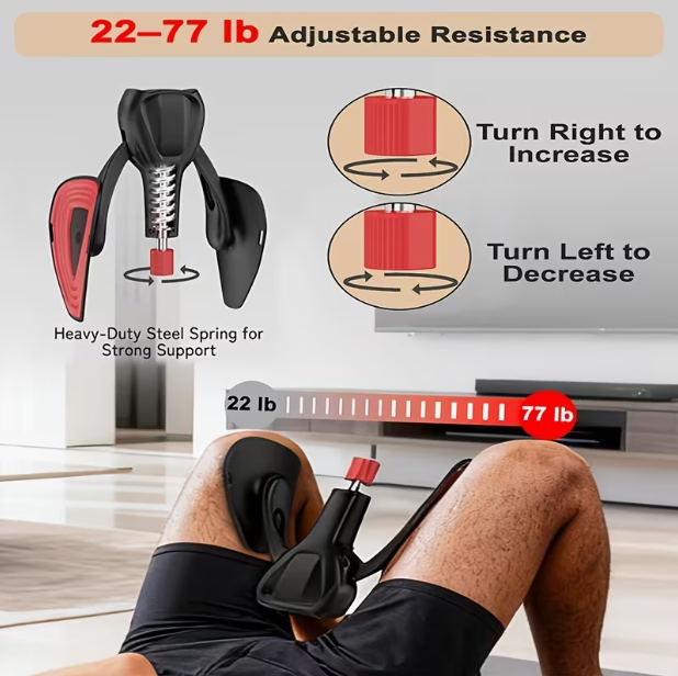 Adjustable Resistance Inner Thigh Exerciser – Professional Thigh Training Strap, Pelvic Floor & Kegel Trainer, Thigh & Hip Trainer for Women & Men