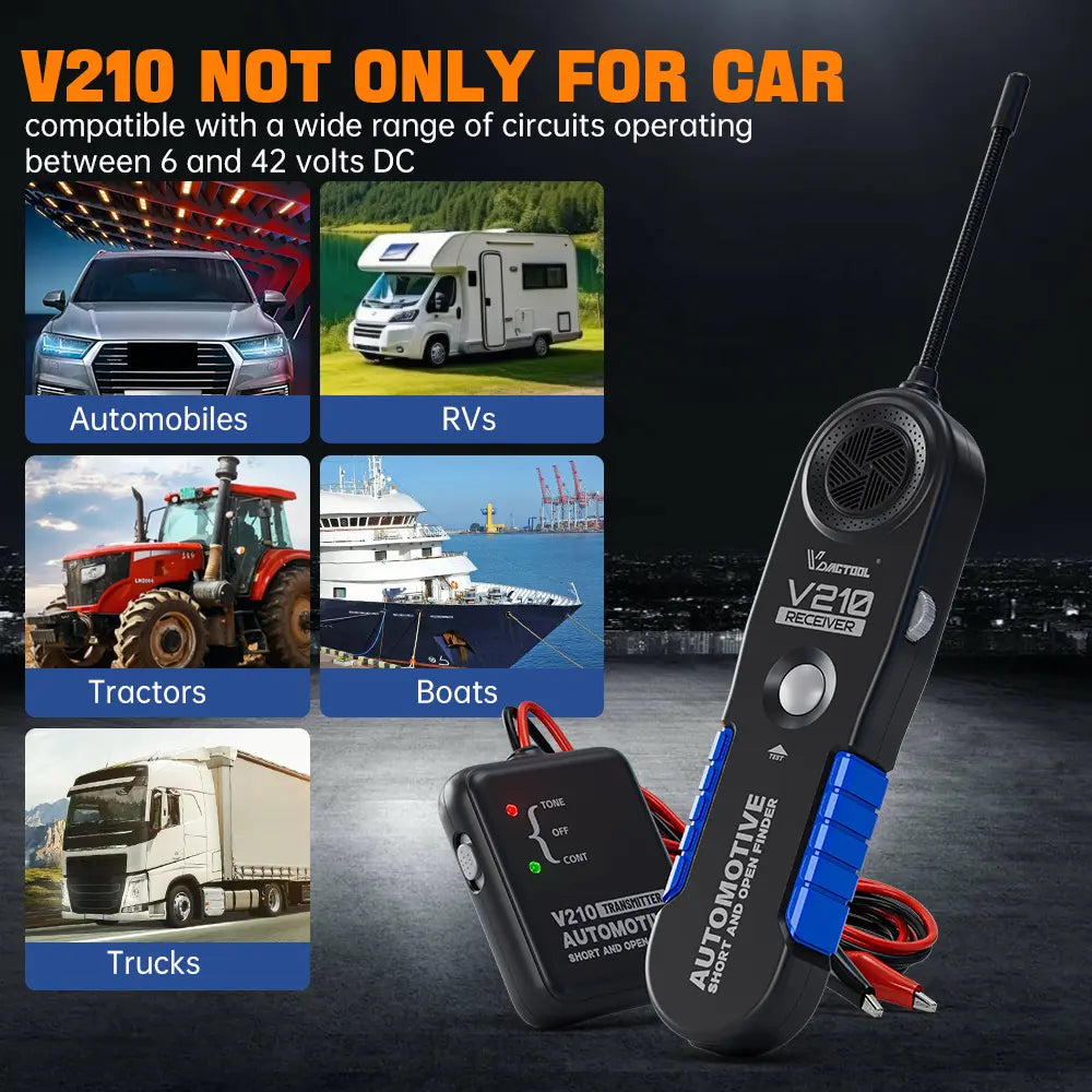 Automotive Circuit Tester – Diagnostic & Continuity Tester, 6-42V DC, Wire Tracer, Open/Short Finder & Fault Probe for Mechanics