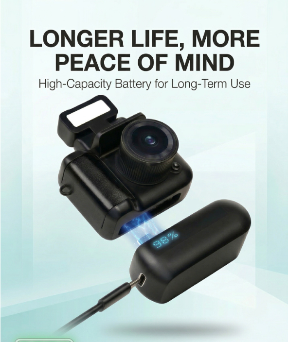 Mini Retro 32GB Camera with Built-in Screen – 1080P HD Video & Photo, Keychain Design, Compact & Rechargeable (Black)