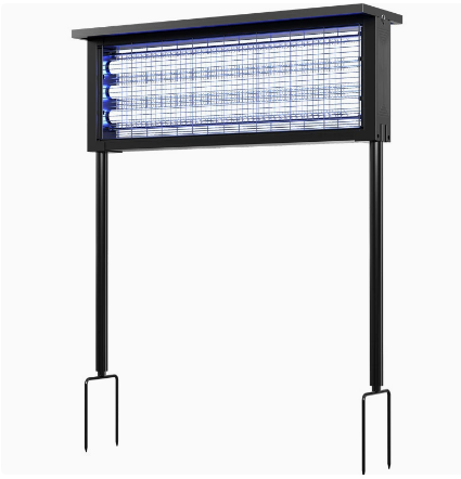 30W Solar Mosquito Killer Lamp Outdoor Waterproof, 3 Tubes UV Insect Zapper, Dual Solar & USB Rechargeable Battery Powered Bug Zapper for Garden, Yard, Farm, Patio