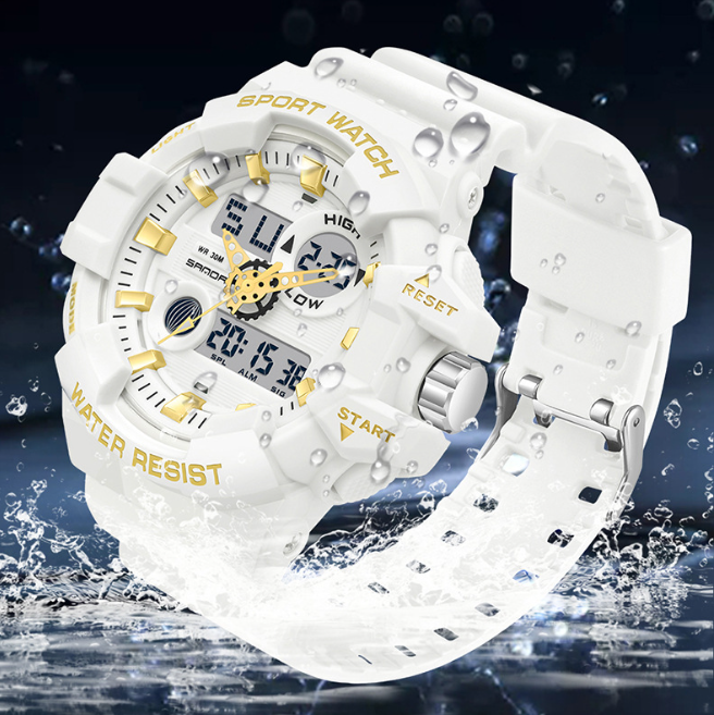 Men's Sports Quartz Wristwatch – Analog-Digital Display, Waterproof, Alarm, Timer, Date & Week Display, Multifunction LED Backlight