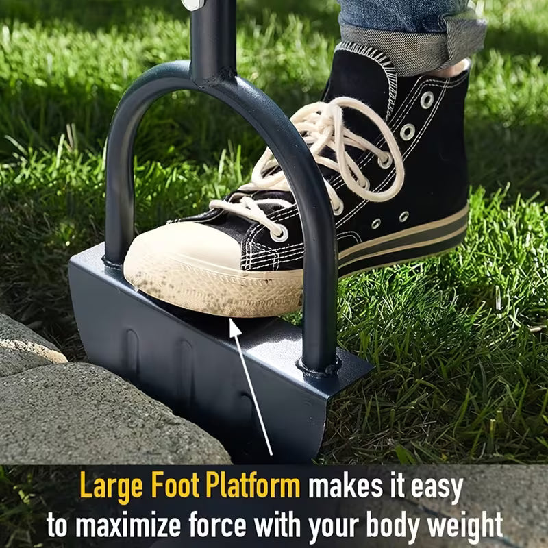 Manual Lawn Edging Shovel – Serrated Blade, Step-On Design for Clean Edges