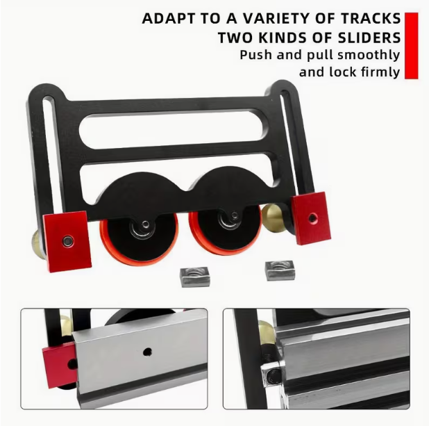 Universal Feather Board with Sliding Block – Table Saw Precision Guide, Double Wheel Bearing Roller, Woodworking Auxiliary Tool