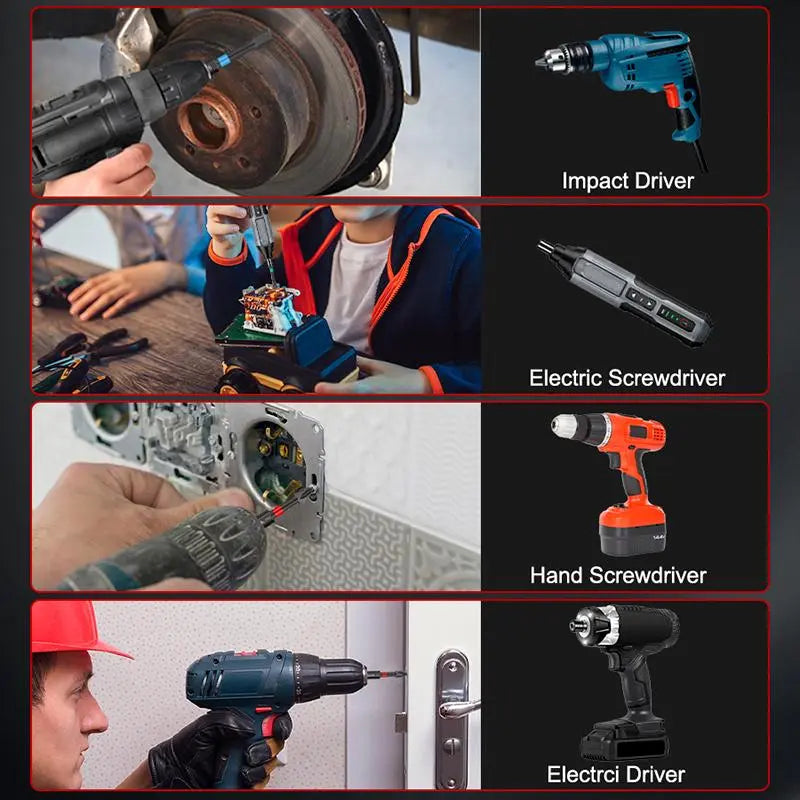 K7 Magnetic Anti-Slip Impact Screwdriver Bit Set, Replaceable Screwdriver Bits with CNC Machined S2 Steel PH2 Heads, Powerful Grip Magnetic Holder for Drills, High Hardness Cross Blade, Tool Accessories