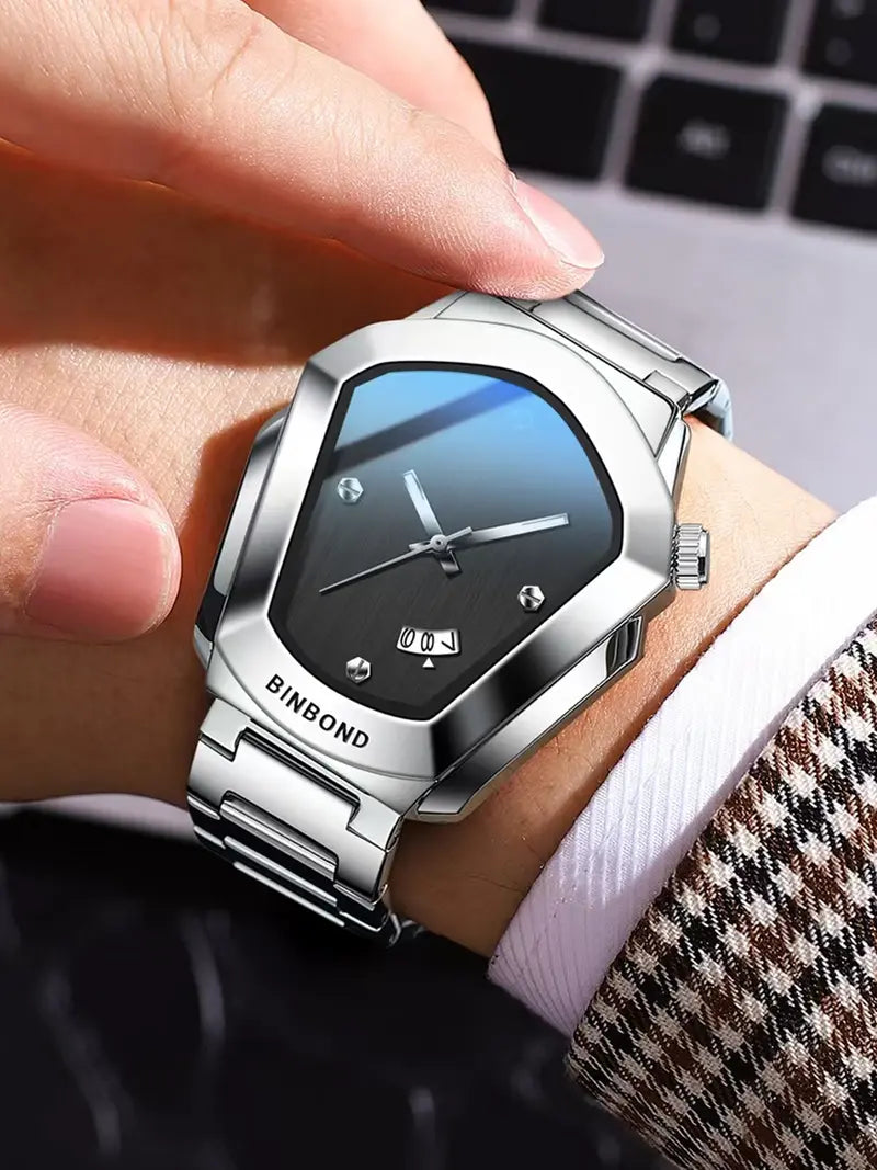 Men's Diamond Alloy Quartz Couple Watch – Analog Display, Modern Trendy Design, Personalized Style for Him