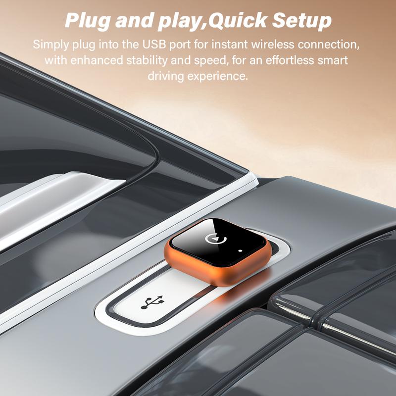 2026 Latest Model 2 in 1 Wireless CarPlay Adapter for Apple & Android Converts Wired to Wireless Fast Connection No Latency