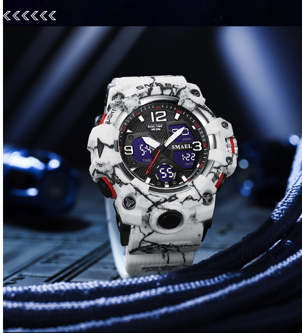 Men's Digital-Analog Quartz Watch with Date Display – Fashion Sports, Waterproof, Luminous, Multifunctional