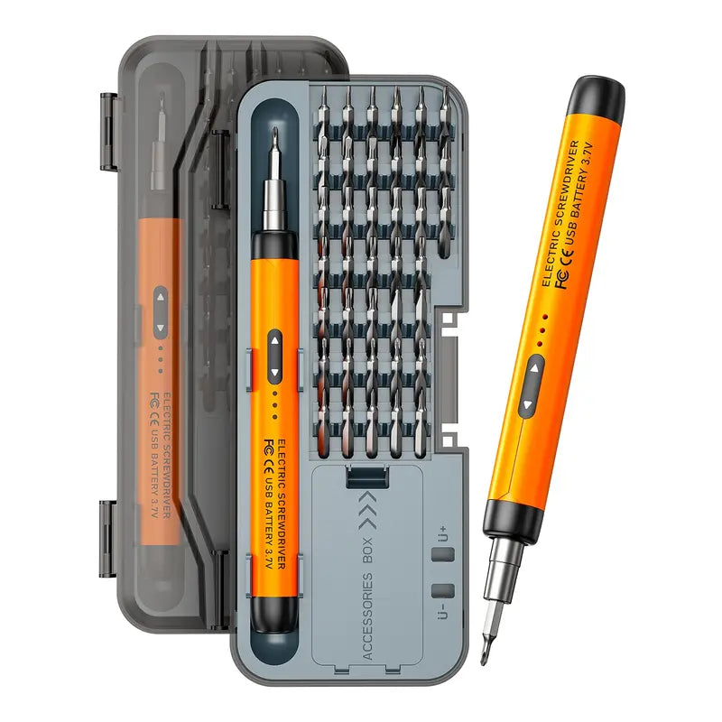 Multifunctional Electric Screwdriver Set with Storage Box – USB Rechargeable, Cordless Power Screwdriver Kit for Home & Office Use