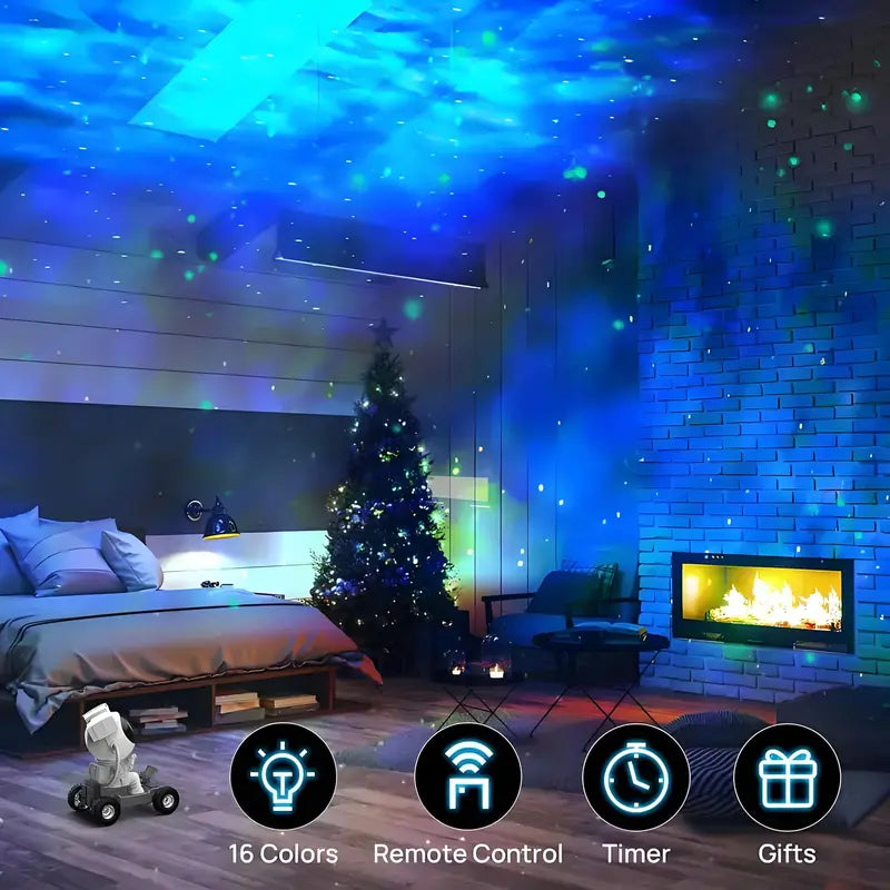 Astronaut Galaxy Projector Night Light – Bluetooth Speaker, Remote & Timer, LED Nebula Ceiling Lamp, Room Decor for Bedroom & Kids Room – Great Space Gift for Kids, Teens & Couples