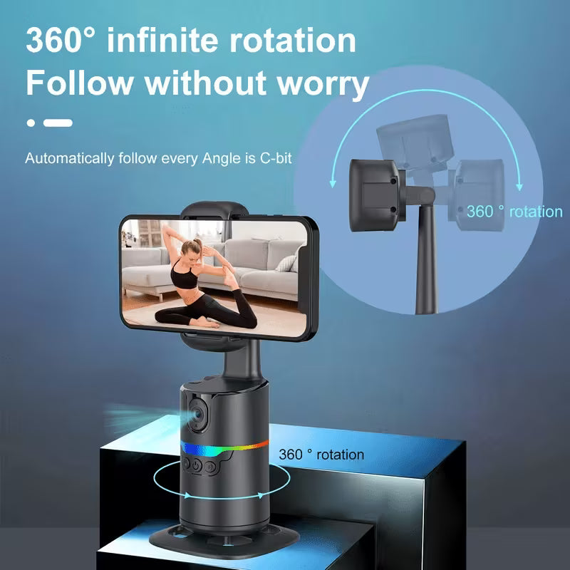AI Face Tracking Phone Stabilizer – Full Auto Tracking, Carbon Fiber Holder for Live Streaming & Video
