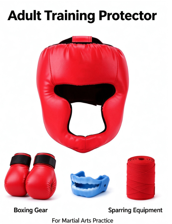 Full Face Boxing Head Guard – Shock-Absorbing Sparring Helmet for Muay Thai, Kickboxing, Taekwondo & MMA