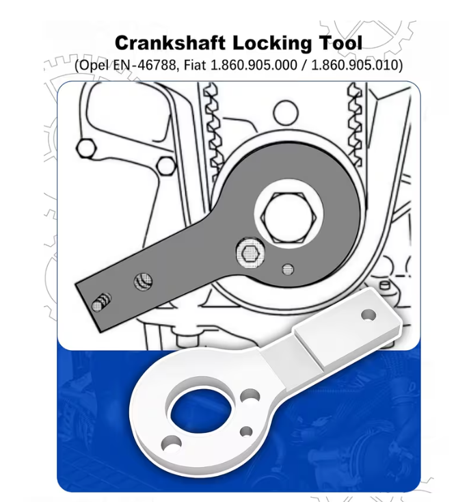 6-Piece Engine Timing Tool Kit – Camshaft Locking & Alignment Set, with Storage Box, for Opel/Vauxhall 1.9/2.0 CDTI & Fiat 1.9JTD/2.4 JTD Diesel Engines