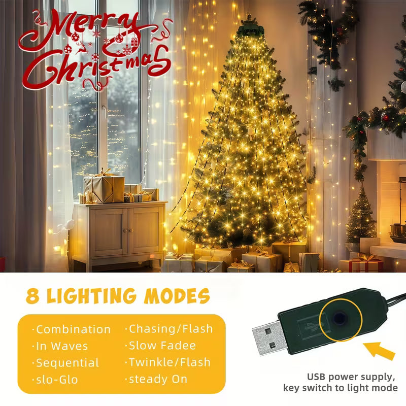 LED Fairy String Lights – 400/220 LEDs, 8 Modes, USB-Powered for Trees, Weddings & Parties