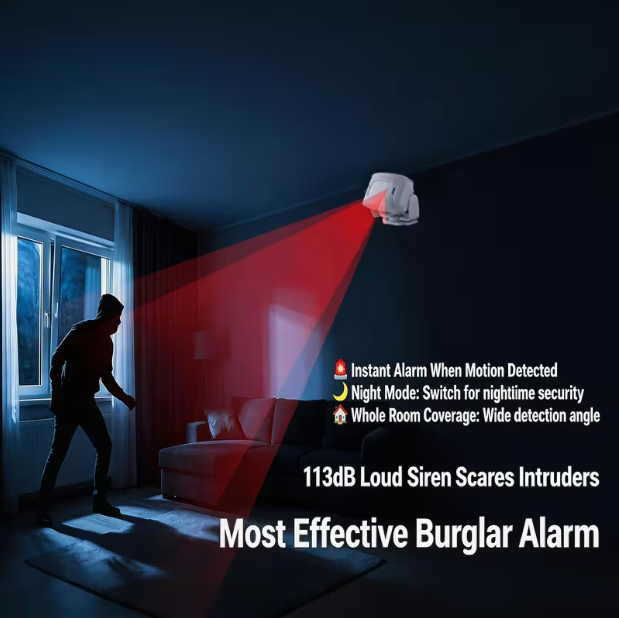 5-in-1 Motion Sensor Doorbell Alarm – Wireless Welcome Chime with Motion Detector & Voice Reminder, 920 ft Long Range, Long Battery Life, 4 Alarm Volume Levels, for Store, Home Security & Elderly Care