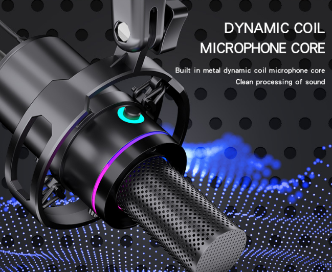 WM8 Dynamic Microphone Kit – USB/XLR Dual Interface, RGB Gaming Mic with Boom Arm & Tripod Stand