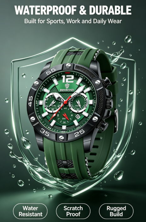 Men's Three-Eye Timing Function Watch - Trendy Practical Style for Street, Workwear and Light Busines