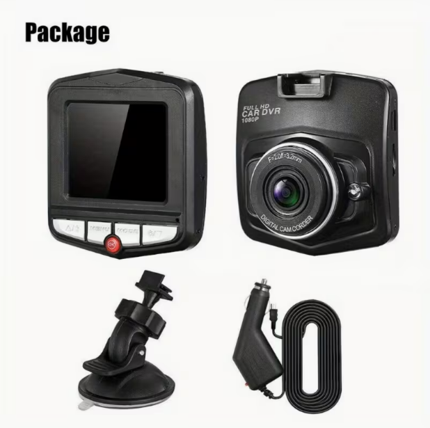 1080P Universal Car Dash Camera with 2.2" LCD – Continuous Recording, 24/7 Parking Surveillance, Motion Sensing, Battery Not Included