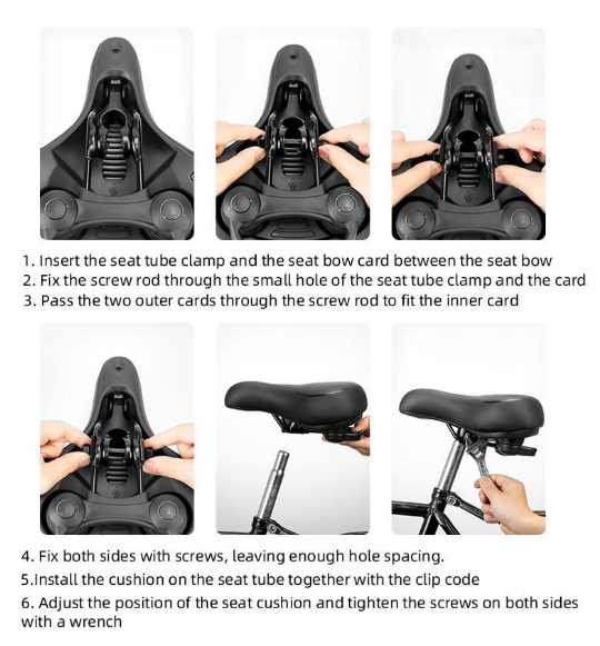 ROCKBROS Comfort Bike Seat - Wide Soft Saddle with Dual Shock Absorbing and Reflective Strip for Men and Women