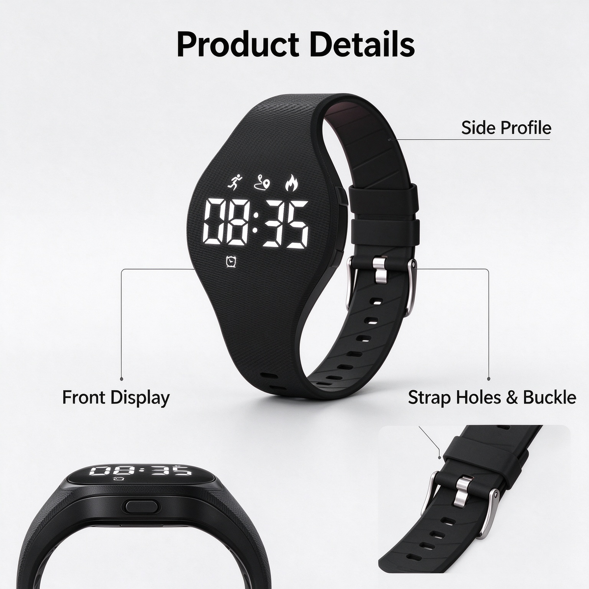 Middle School Students Multifunctional Watch - Waterproof Minimalist Fashion Sports Bracelet for Girls & Teens with Silent Alarm Electronic Watch