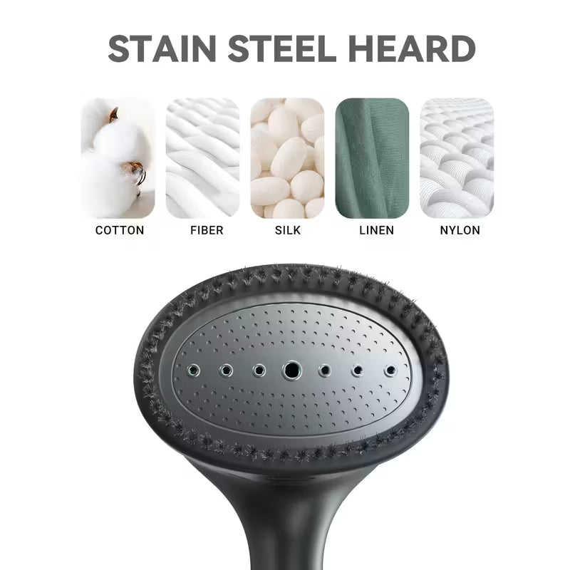 1100W Handheld Garment Steamer, 20-Second Fast Heat-Up, with Cleaning Brush & 300ML Water Tank, Portable Travel Steamer for Wrinkle Removal & Business Trip Clothing Care