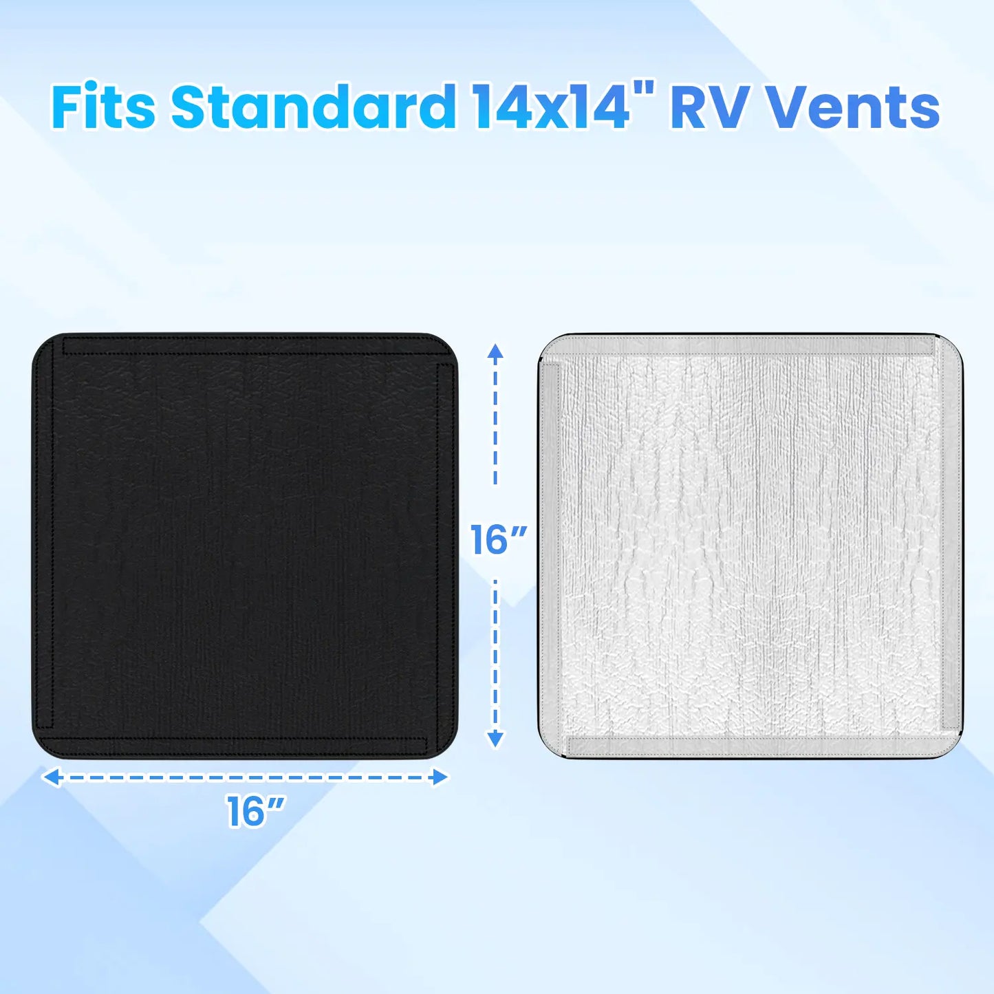 Safoner RV Roof Vent Skylight Insulator Cover, Sun Blackout Fabric for Camper (16 x 16 inch)