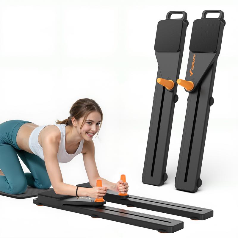 Multi-functional Adjustable Ab Exercise Board, Split Ab Slide Roller Board, Home Pilates Reformer with Knee Mat for Home Gym Core & Ab Strength Training, Abdominal Crunch Machine, dealsforyoudays