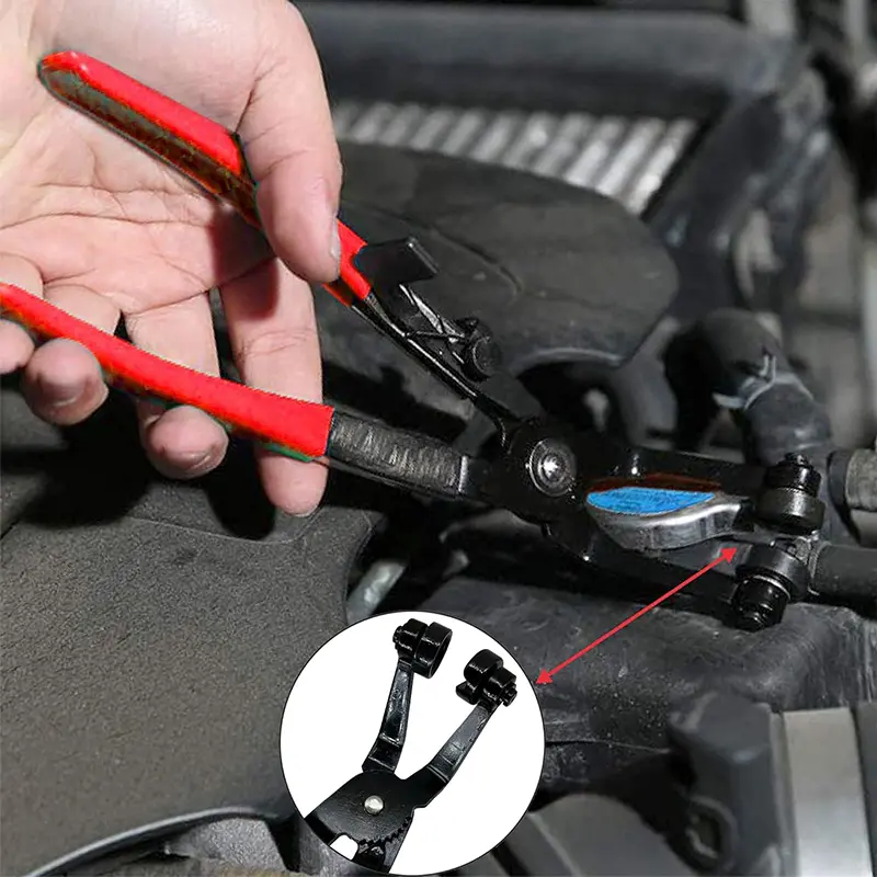 9PCS Hose Clamp Pliers,Automotive Pliers Kit,Long Reach Hose Clamp Tool Remover for Water Hose and Automotive Coolant Radiator Heater with Flexible Wire Long Reach Hose Clamp and Flat Band Pliers#summerfinds