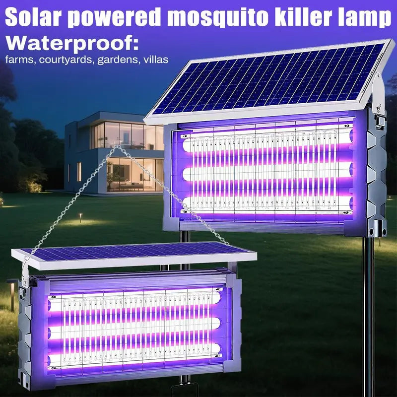 【DealsForYouDays】Solar Mosquito Killer Lamp Outdoor – 20W High-Power Waterproof Insect Zapper with 3 Tubes, Dual Charging, 6000mAh Battery for Garden, Yard, Farm, Patio,summerwins