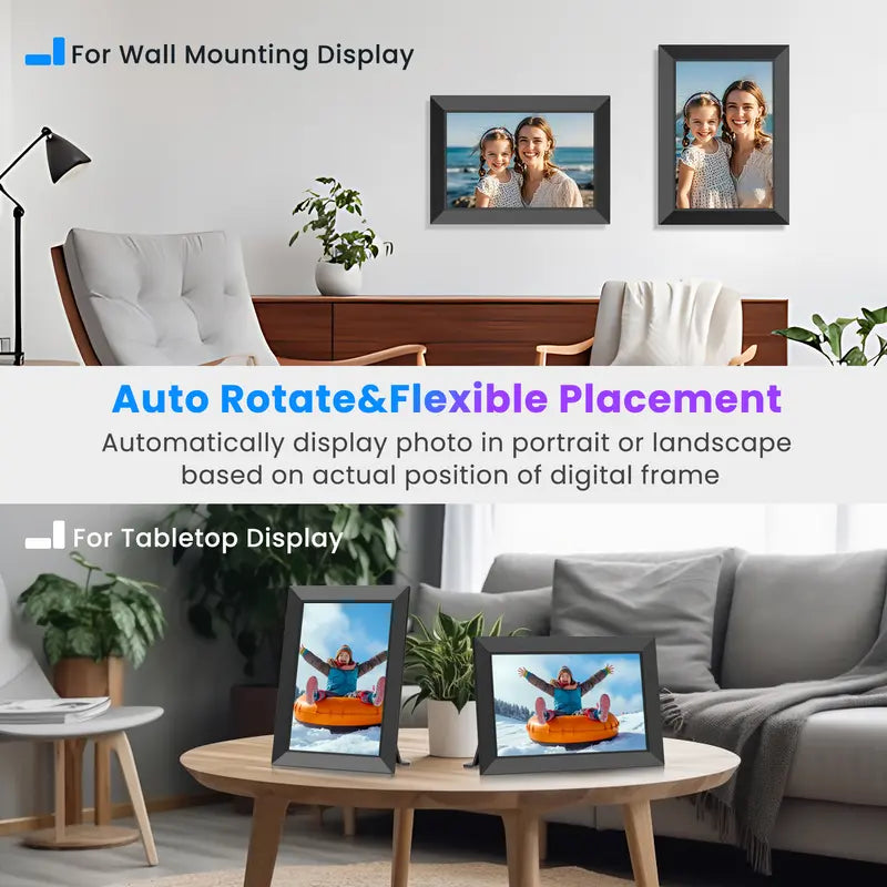 WiFi Digital Picture Frame 10.1 Inch, HD IPS Touch Screen Smart Photo Frame with 32GB Storage, Auto-Rotate, Instantly Share Photos /Videos, Perfect Christmas Gift & Gift Idea, ThanksGiving Gift, Home Decor