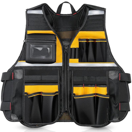 Multi-functional Tool Vest, Multi-pocket Tool Vest for Men, Tool Storage Vest for Home and Office, Reflective Safety Vest