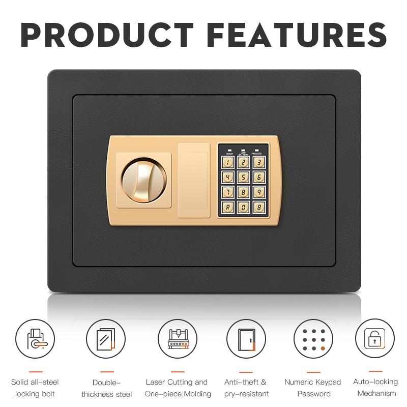 Electronic password Security Box， college dorm saferroomhome ，safe,storage,box office savings, anti-theft safes Mechanical safe box for money key lockbox safebox