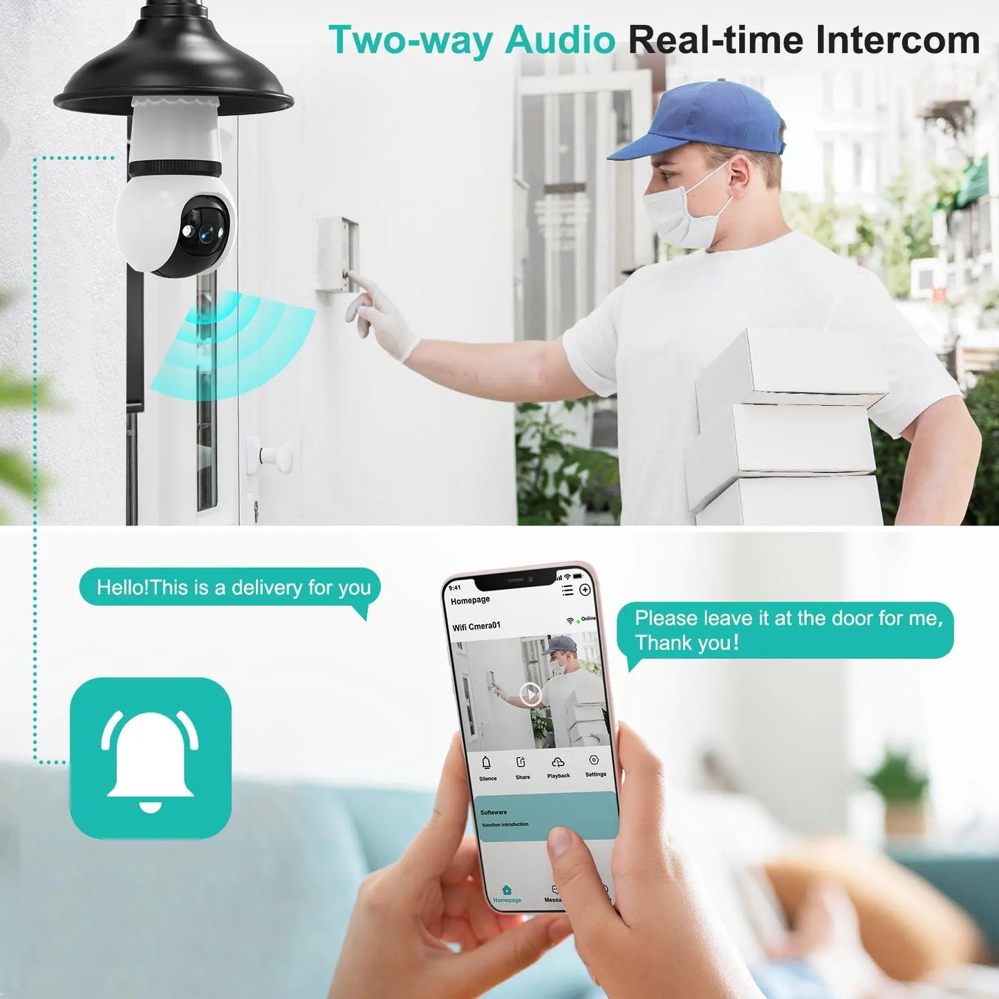 📹 Cash on Delivery ✈ Hawkray Socket-Mounted Light Bulb Cord Security Camera Tech Gadgets, 5G & 2.4GHz Wireless Indoor/Outdoor Home Camera, 360° Remote Viewing, Night Vision, Motion Detection, Real-Time Alerts, Audio, Easy Installation