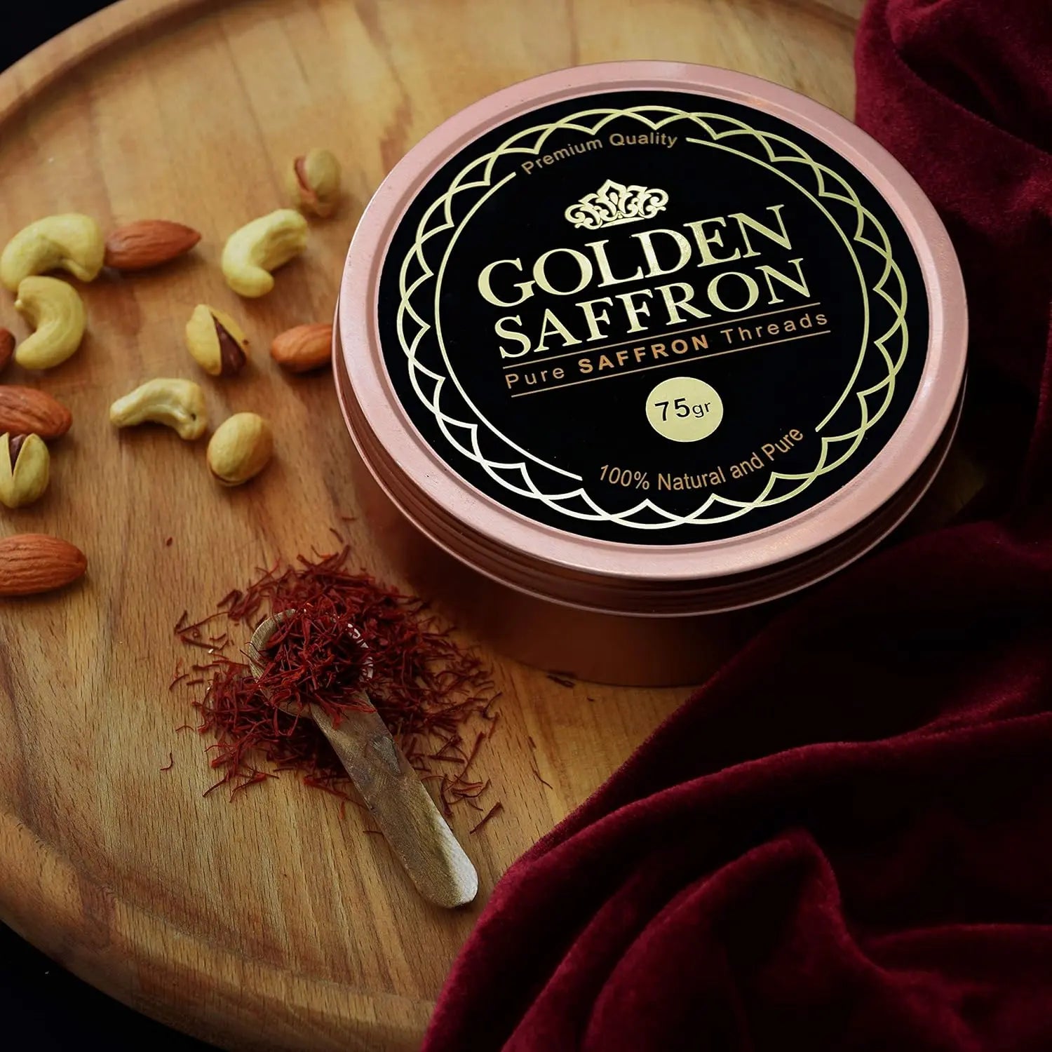Golden Saffron, Finest Pure Premium All Red Saffron Threads, Grade A+ Super Negin Non-GMO Verified. For Tea, Paella, Rice, Desserts, Golden Milk and Risotto (2 to 75 Grams) image 8