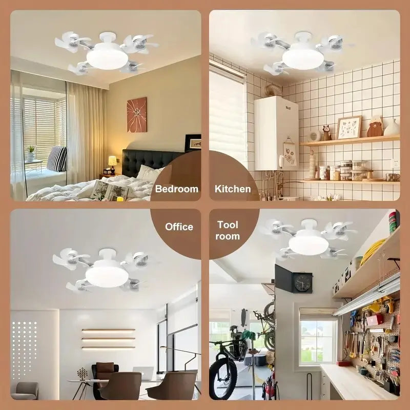 Smart Ceiling Fan with Light, E27 Socket, Remote Control, Adjustable Brightness & 3-Speed Settings for Bedroom, Living Room image 5