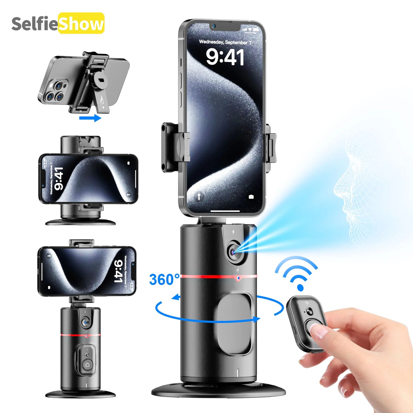 Phone Gimbal Stabilizer, 360° Rotatable Phone Live Broadcast Bracket with Wireless Remote Control, Rechargeable Adjustable Phone Desktop Stand for Phone Shooting, Phone Photography Accessories