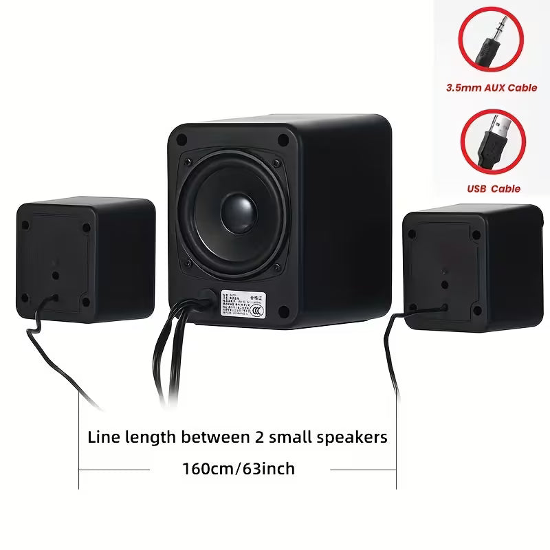 Cash on Delivery Tanzania Free Shipping Big Brand Guarantee 98% Positive 💻 SADA D-222 2.1 Desktop Speaker System – USB Powered, 3.5mm AUX Input, LED Ambient Light, Subwoofer for PC & Laptop